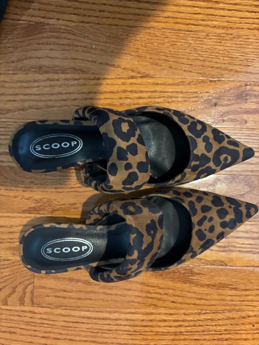 SCOOP Animal Print Mules, Size 7.5